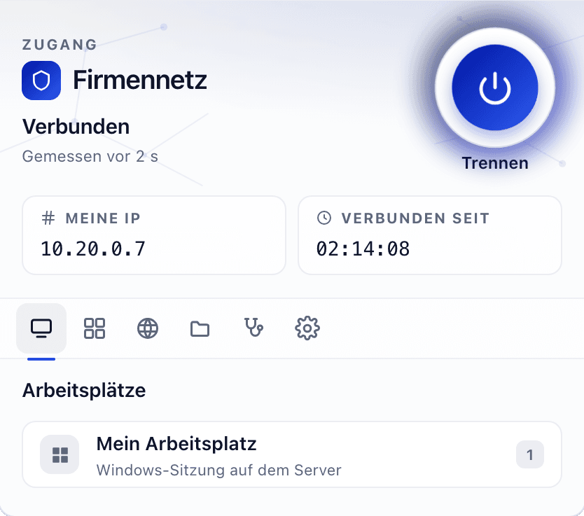 Oberfläche von KronAccess